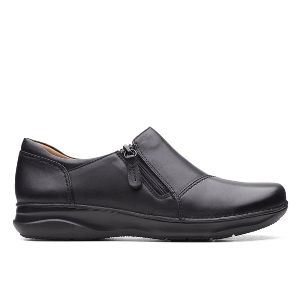 Clarks Appley Zip Black Leather