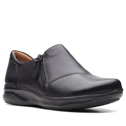 Clarks Appley Zip Black Leather