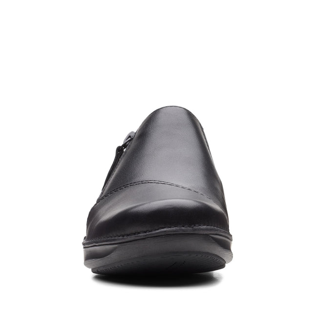 Clarks Appley Zip Black Leather