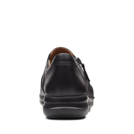 Clarks Appley Zip Black Leather