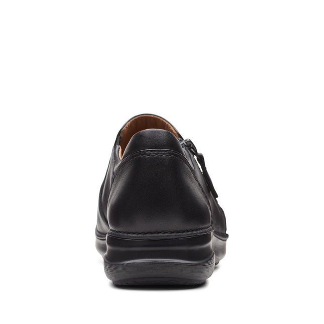Clarks Appley Zip Black Leather