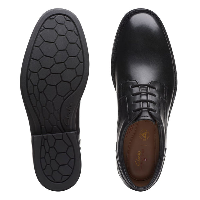 Clarks Un Hugh Lace Black Leather