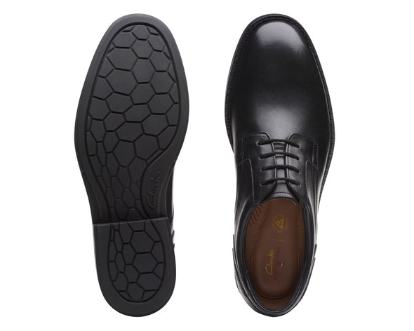 Clarks Un Hugh Lace Black Leather