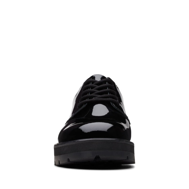Clarks Prague Lace Youth Black Pat