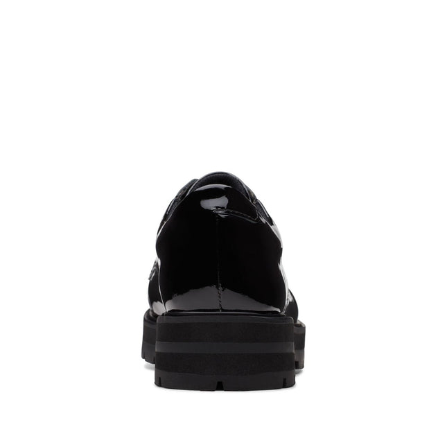 Clarks Prague Lace Youth Black Pat