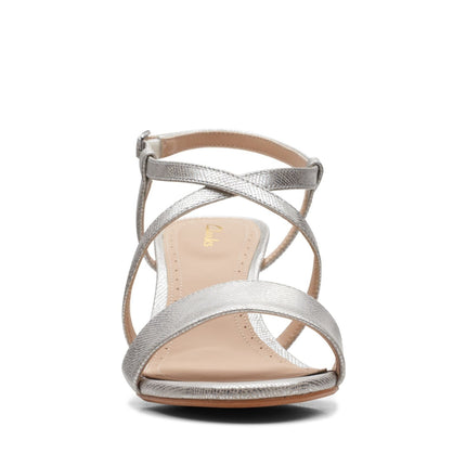 Clarks Amali Buckle Silver Metallic