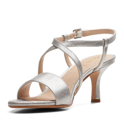 Clarks Amali Buckle Silver Metallic