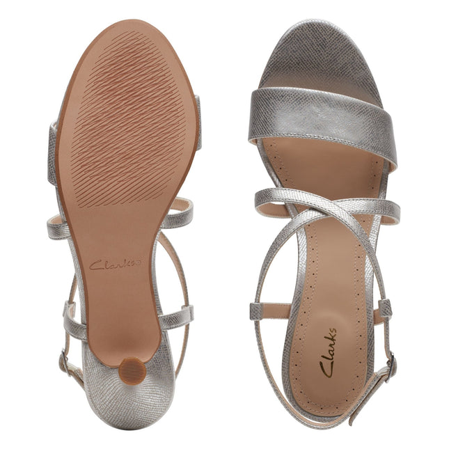 Clarks Amali Buckle Silver Metallic