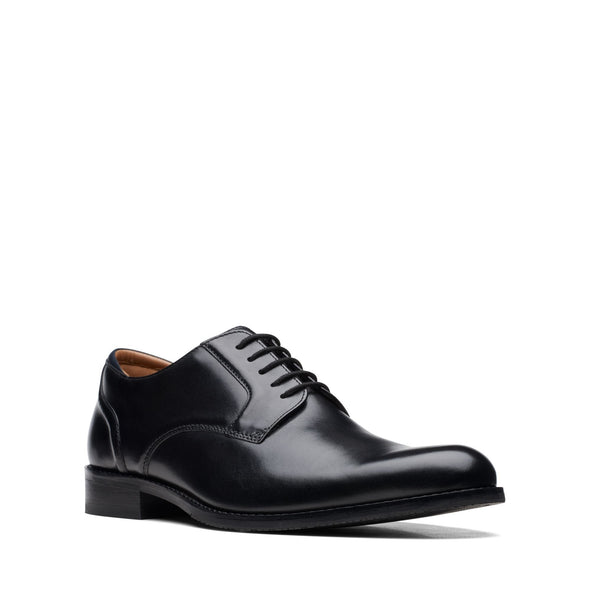 Clarks CraftArlo Lace Black Leather - Wide Width