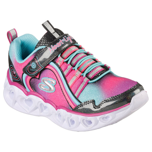 Skechers 302308L BKMT Heart Lights Rainbow