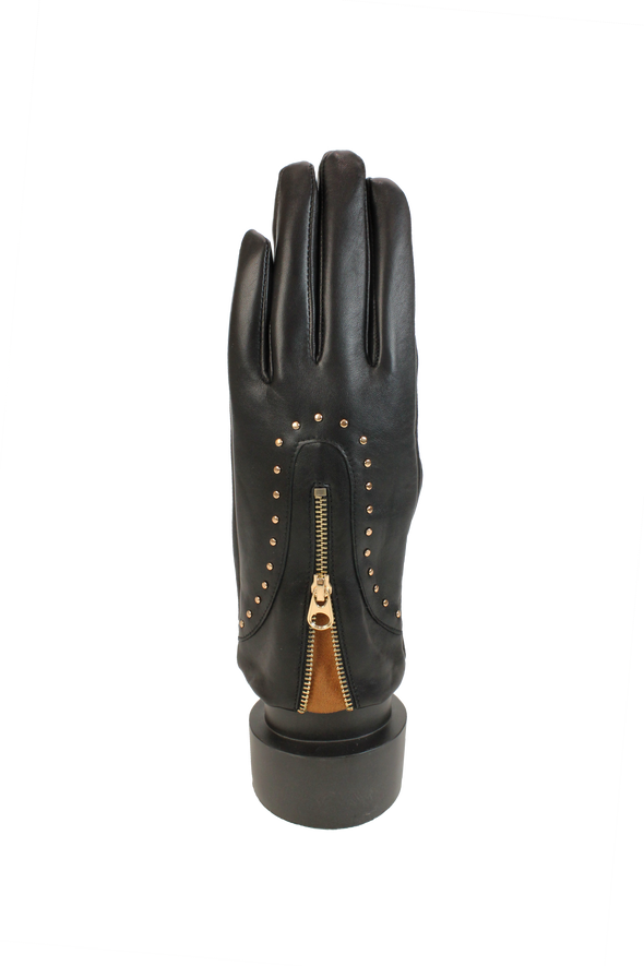 Brandwell 55M605 Black Zip Leather Glove