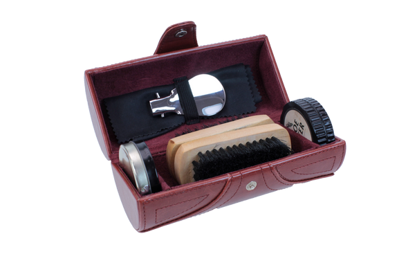 Brandwell 56P348 Chestnut Barrel Shoe Shine Kit