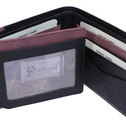 Brandwell 56P407 - Black Leather Billfold Wallet