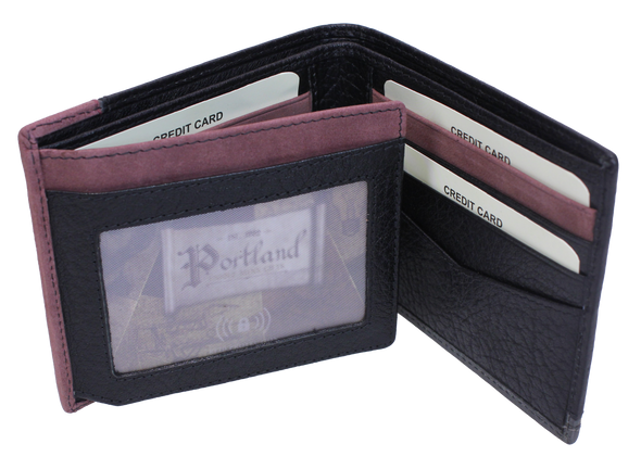 Brandwell 56P407 - Black Leather Billfold Wallet