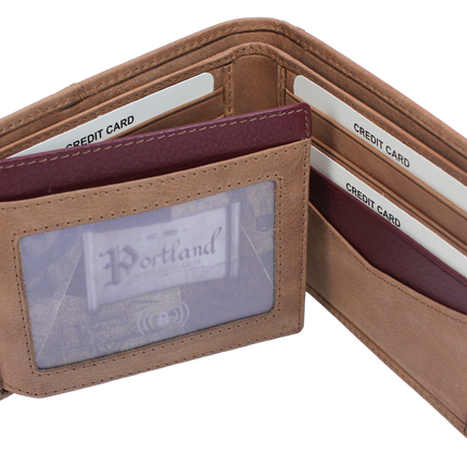 Brandwell 56P407 - Tan Leather Billfold Wallet