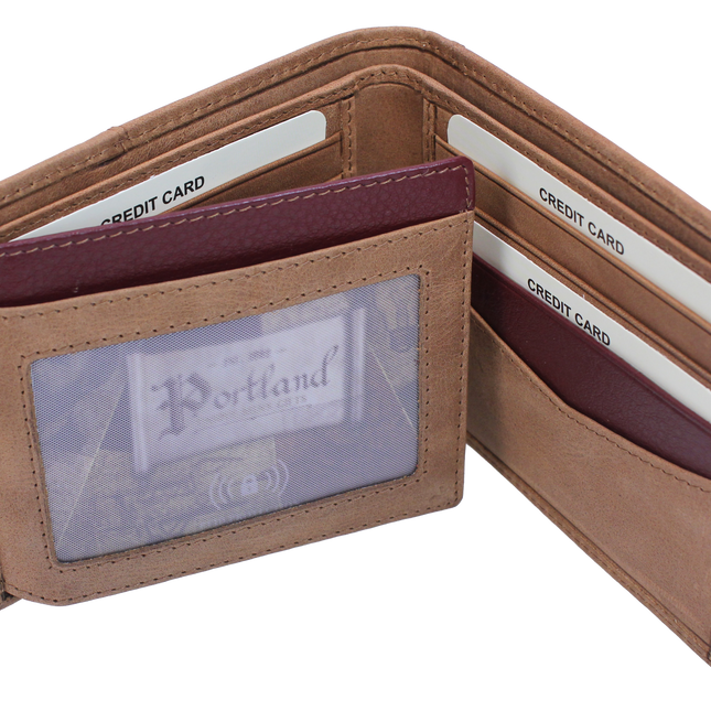 Brandwell 56P407 - Tan Leather Billfold Wallet