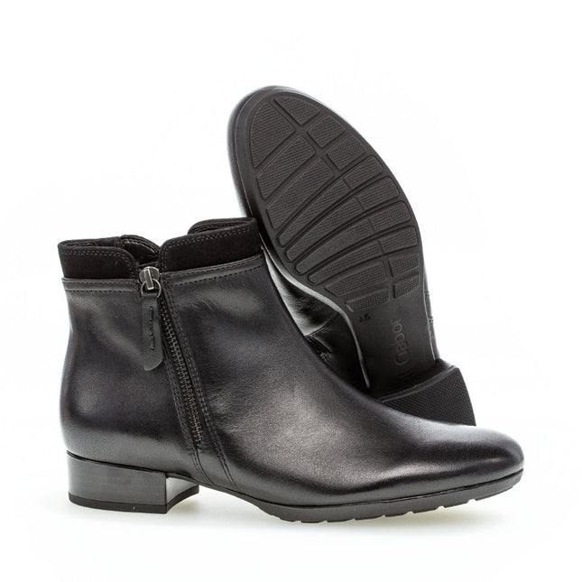 Gabor 72.718.57 Briano Black Leather Ankle Boot