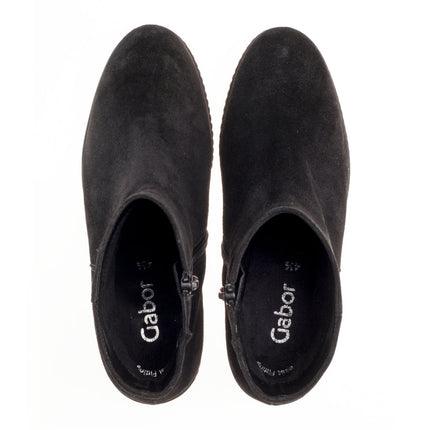 Gabor 74.780.17 Utopia Black Suede Wedge Ankle Boot