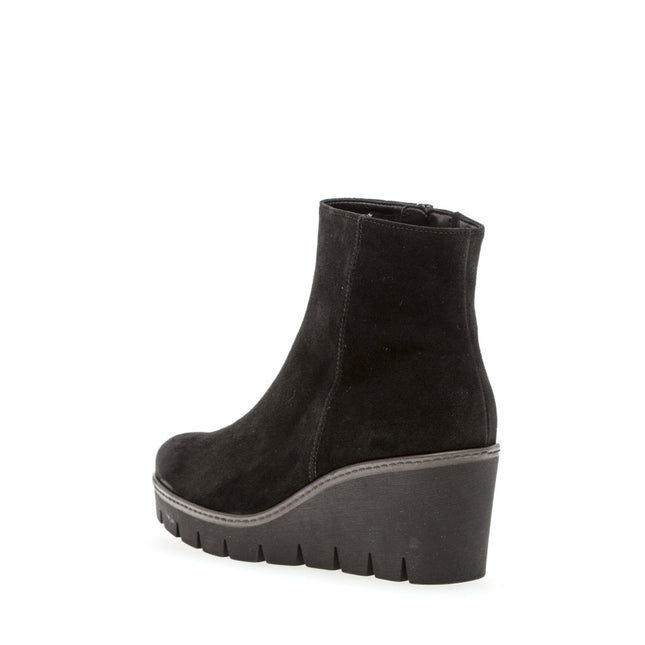 Gabor 74.780.17 Utopia Black Suede Wedge Ankle Boot