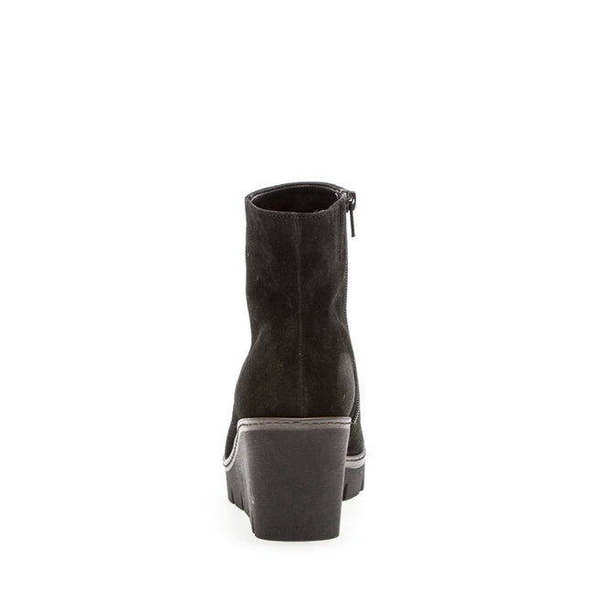 Gabor 74.780.17 Utopia Black Suede Wedge Ankle Boot