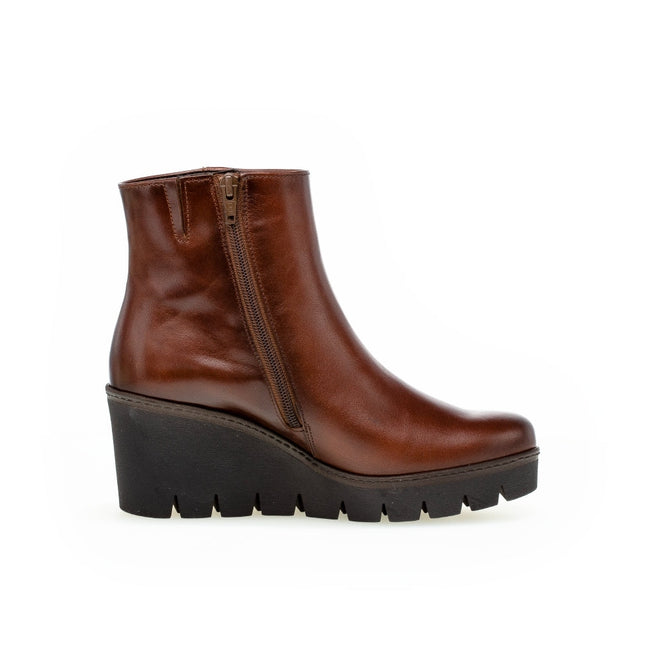 Gabor 74.780.24 Utopia Tan Leather Wedge Ankle Boot