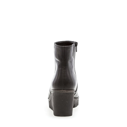 Gabor 74.780.27 Utopia Black Leather Wedge Ankle Boot