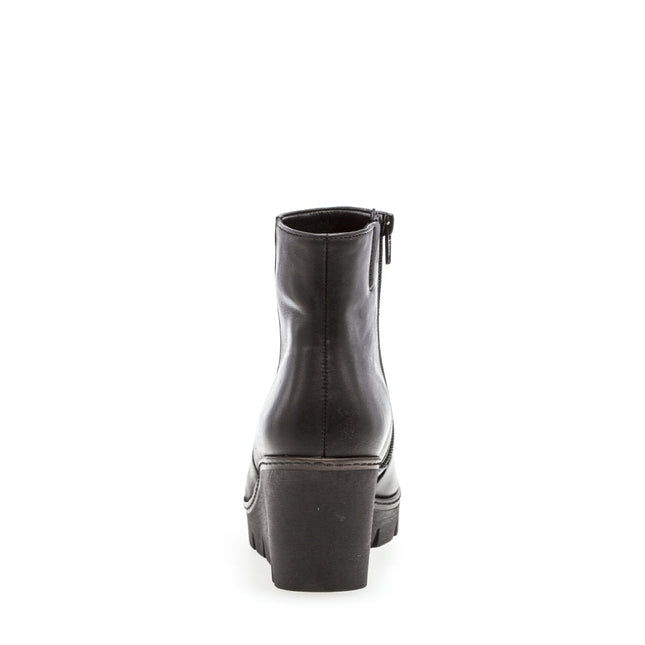 Gabor 74.780.27 Utopia Black Leather Wedge Ankle Boot