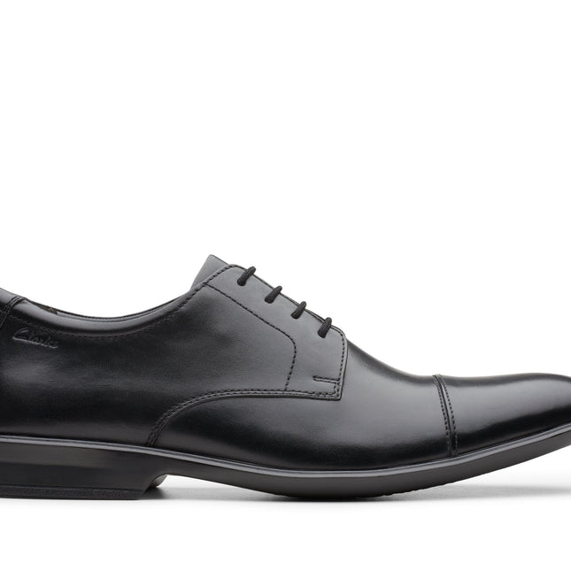 Clarks Bensley Cap Black Leather
