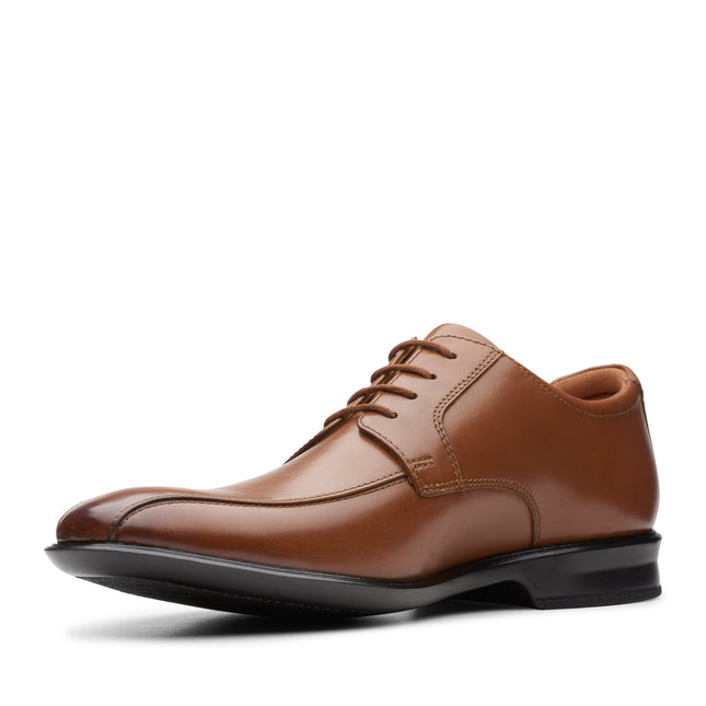 Clarks Bensley Run Dark Tan Leather