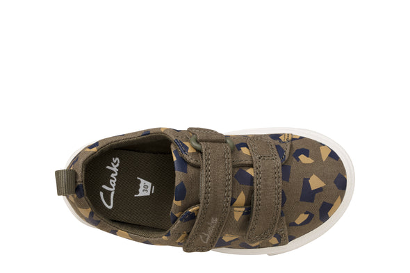 Clarks City Bright Toddler Olive Camo