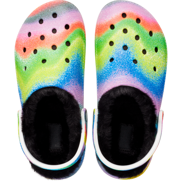 Crocs Classic Lined Spray Dye Clog W White/Multi