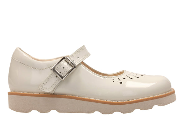 Clarks Crown Jump White Patent