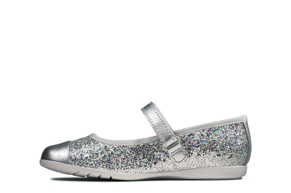 Clarks Dance Tap Toddler Silver Syntheti