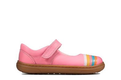 Clarks Flash Rain Toddler Bright Pink Leather
