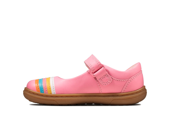 Clarks Flash Rain Toddler Bright Pink Leather