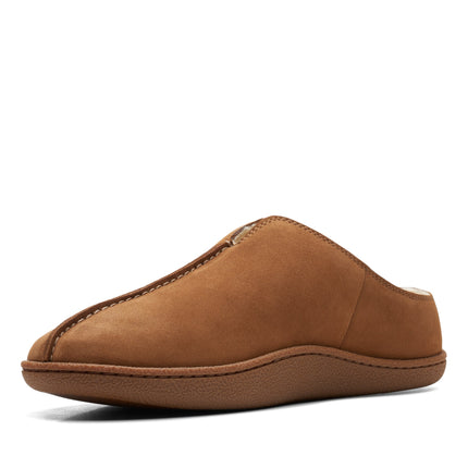 Clarks Home Mule Tan Suede