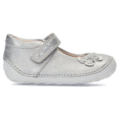 Clarks Little Mia Silver Leather