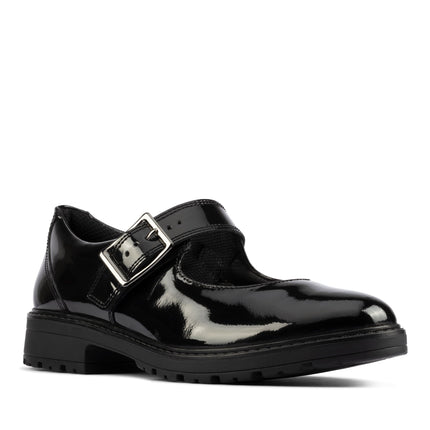Clarks Loxham Walk Youth Black Patent