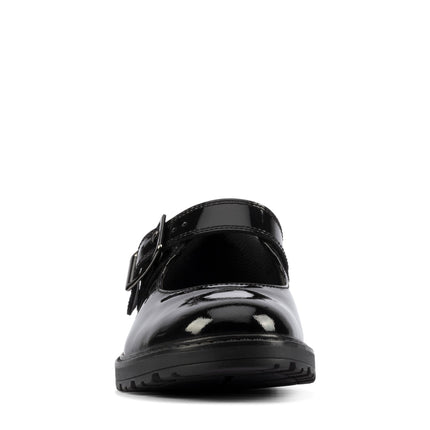 Clarks Loxham Walk Youth Black Patent