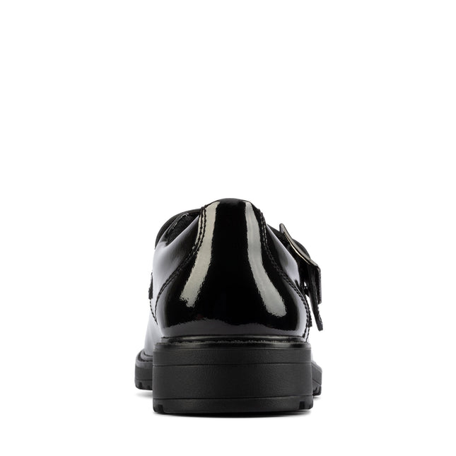 Clarks Loxham Walk Youth Black Patent