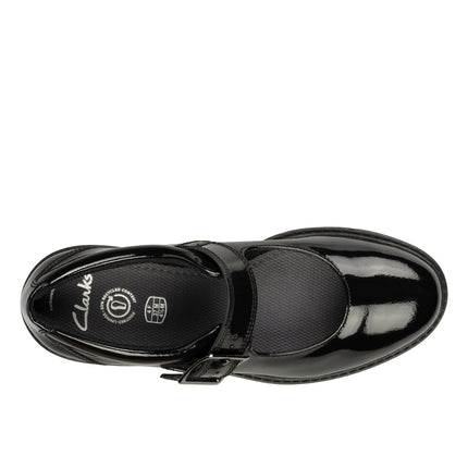 Clarks Loxham Walk Youth Black Patent