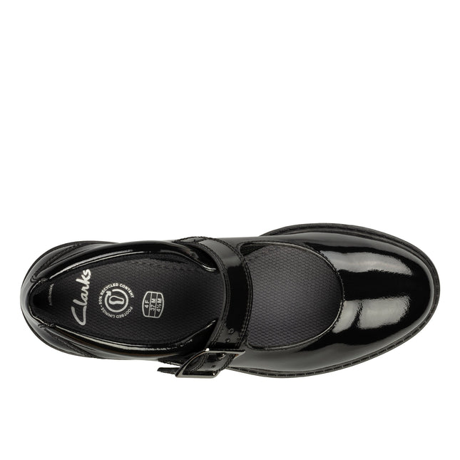 Clarks Loxham Walk Youth Black Patent