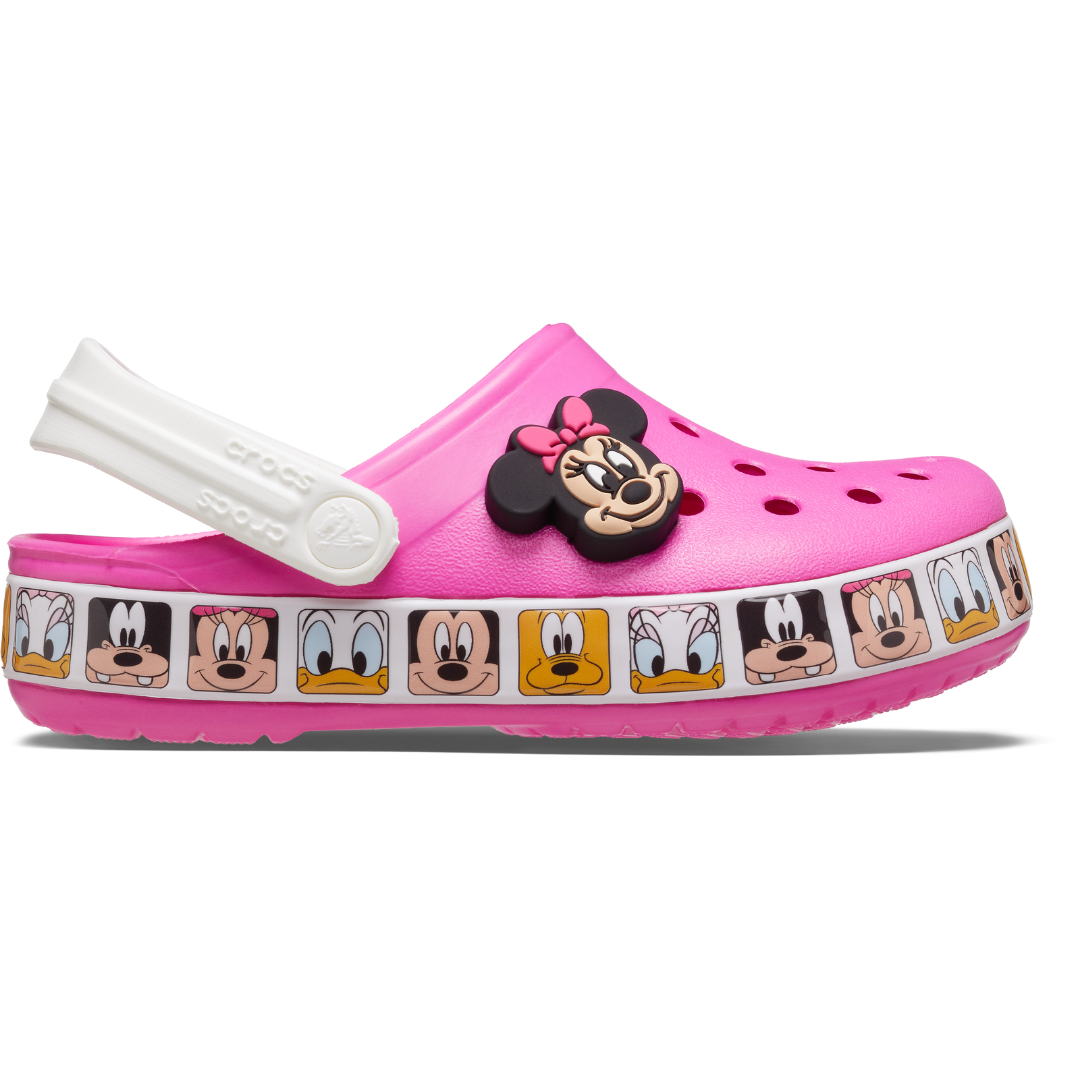 Pink multi discount color crocs
