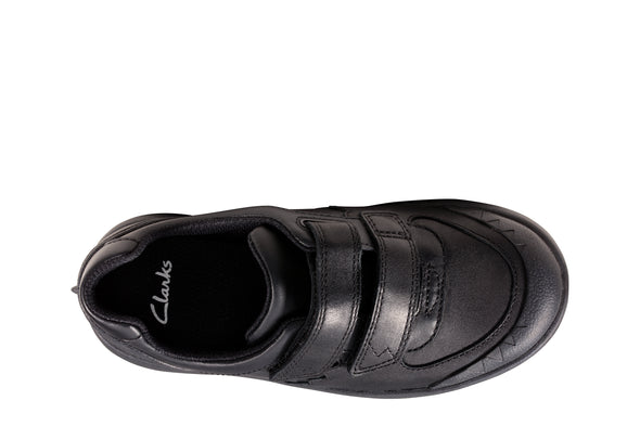 Clarks Rex Pace Kid Black Leather
