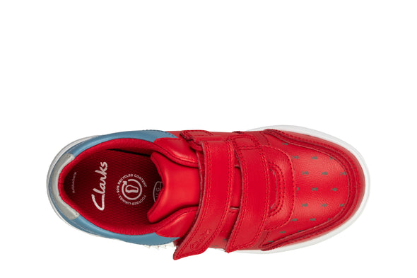Clarks Scape Scale Kid Red Combi Leather