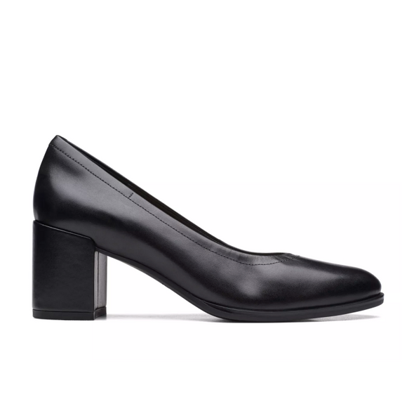 Clarks Freva55 Court Black Leather - Wide Width