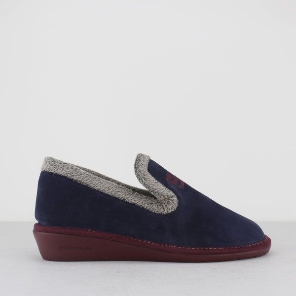 Nordikas 305-O - Navy Suede / Snow-Grey Trim / Burgundy Sole