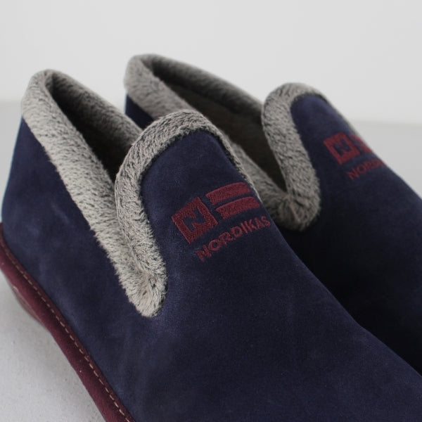 Nordikas 305-O - Navy Suede / Snow-Grey Trim / Burgundy Sole
