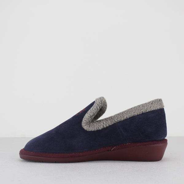 Nordikas 305-O - Navy Suede / Snow-Grey Trim / Burgundy Sole