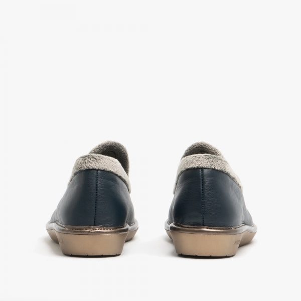 Nordikas 305-O - Navy Leather / Snow-Grey Trim